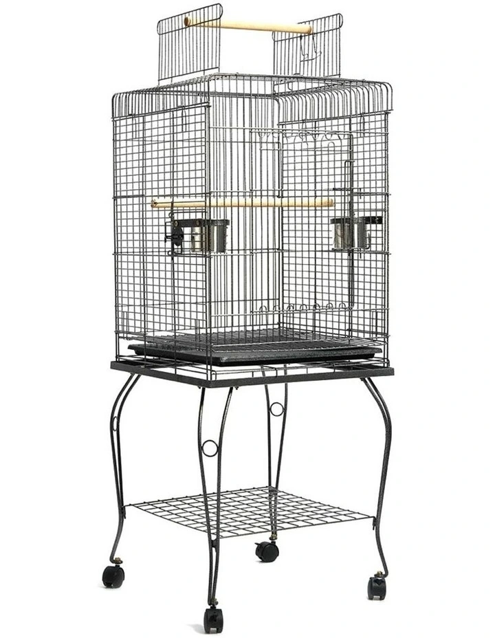 Large Bird Cage with Perch Black