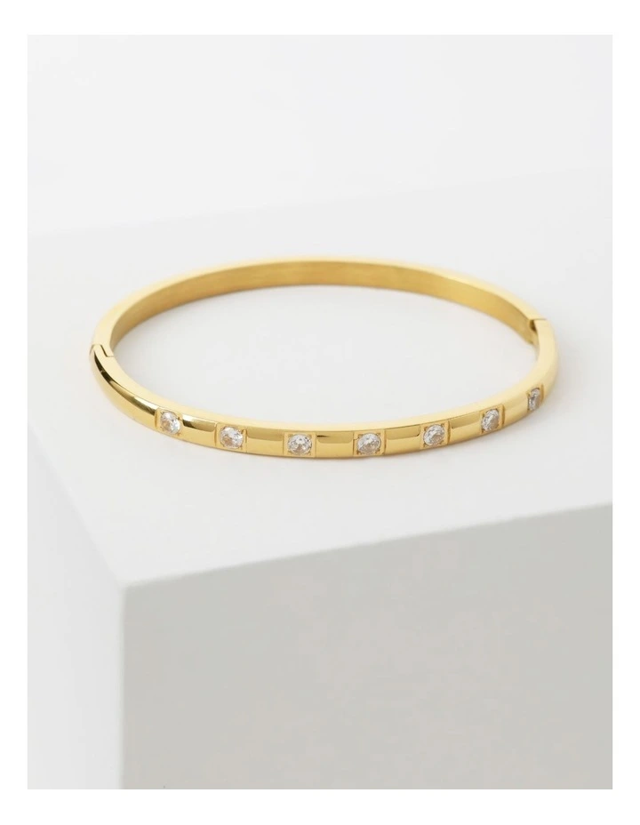 Classic Diamante Hinge Bracelet in Gold