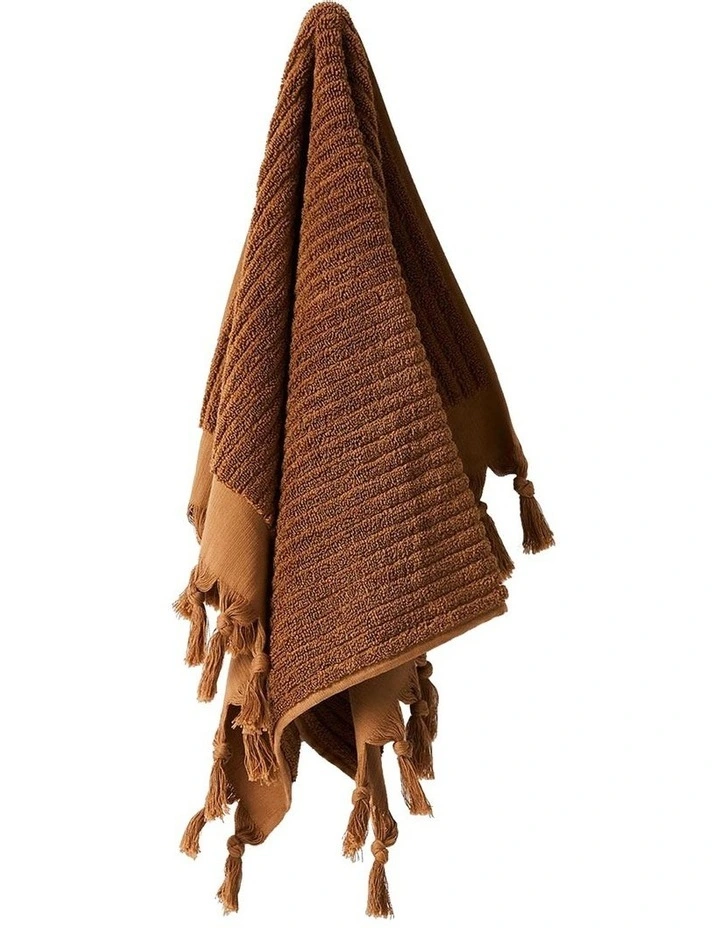 Paros Rib Bath Towel Set in Bronze