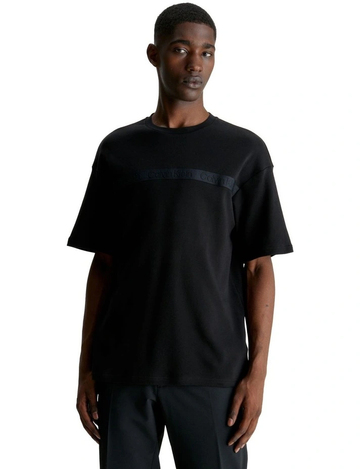 Raised Logo Tape T-Shirt in Black