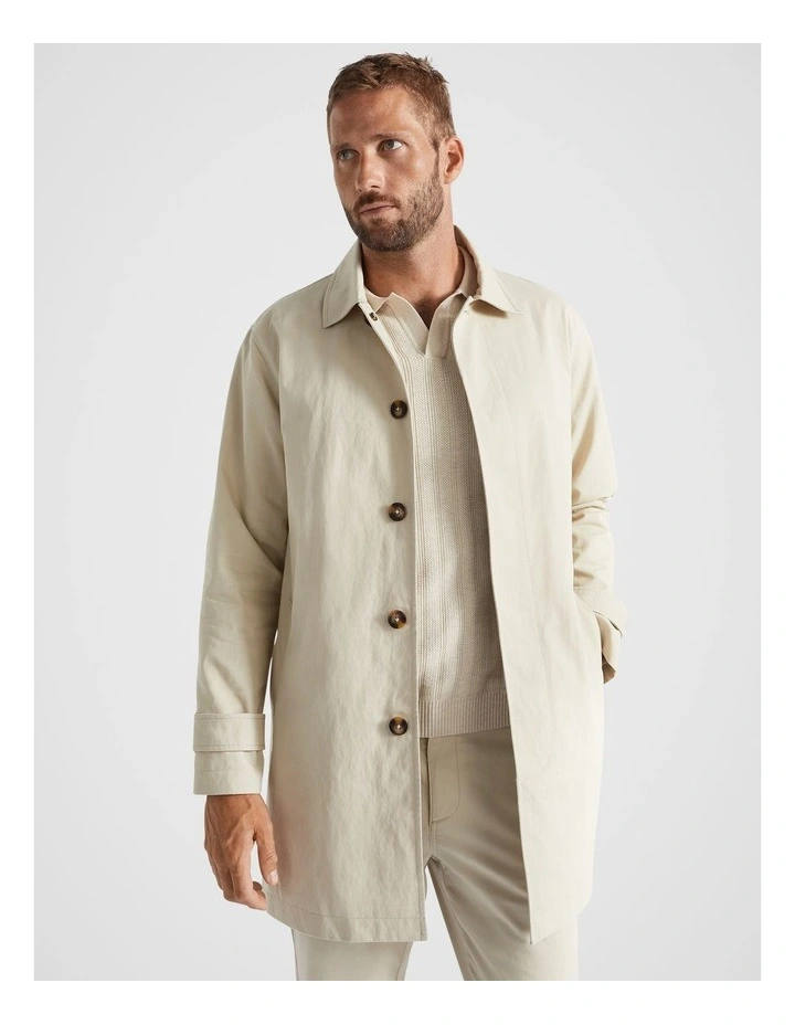 Car Coat in Cool Stone
