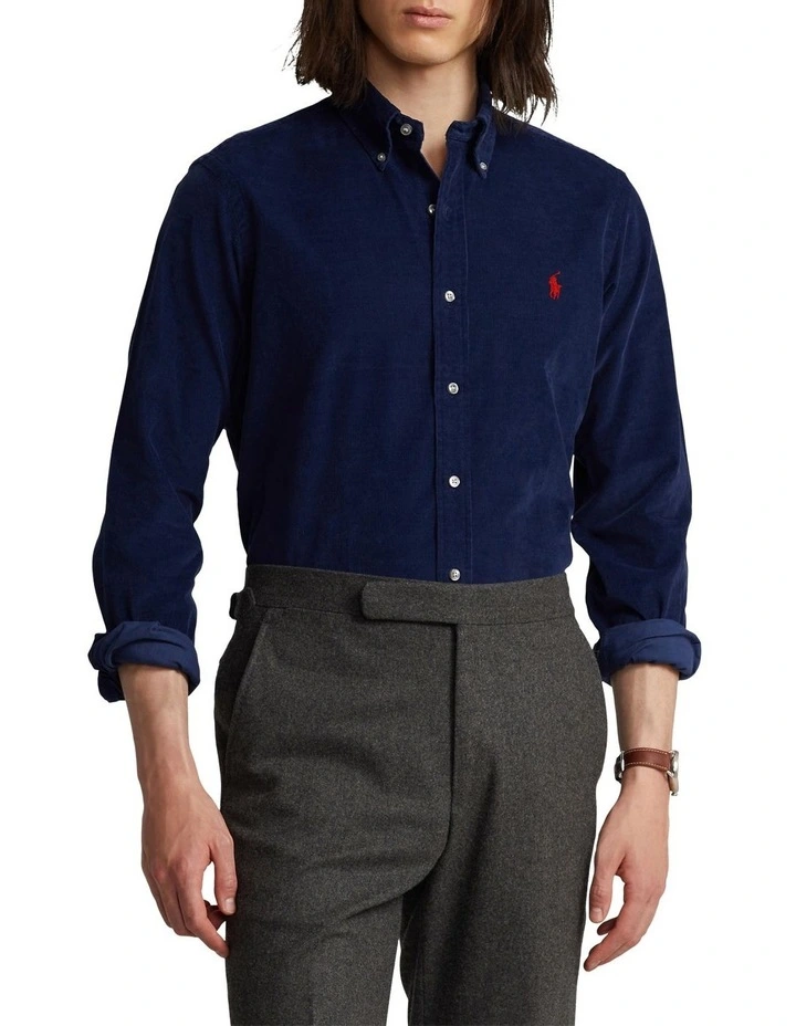 Classic Fit Corduroy Shirt in Navy