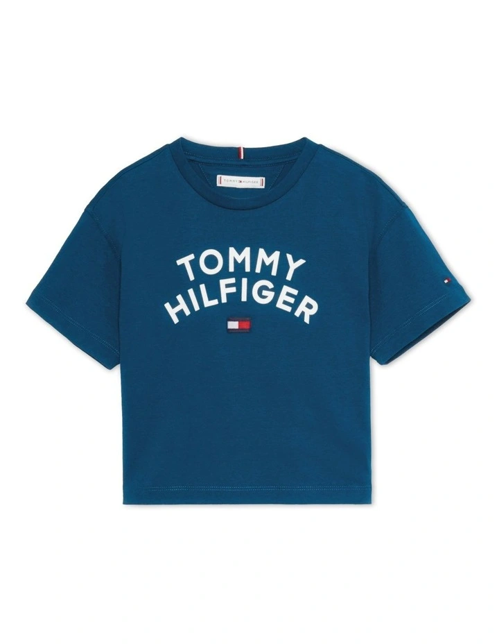 Girls 8-16 Logo Relaxed Fit T-Shirt in Blue