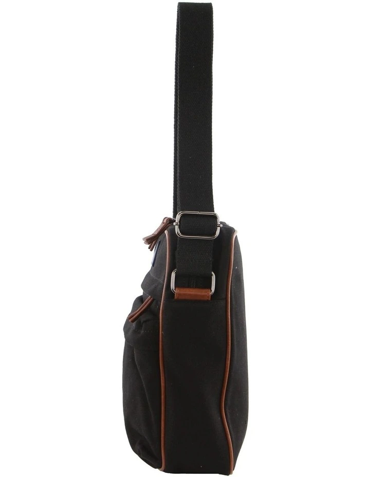 Canvas Travel Cross-Body Bag in Charcoal