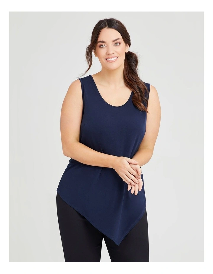 Luna Mix Media Tank in Dark Indigo