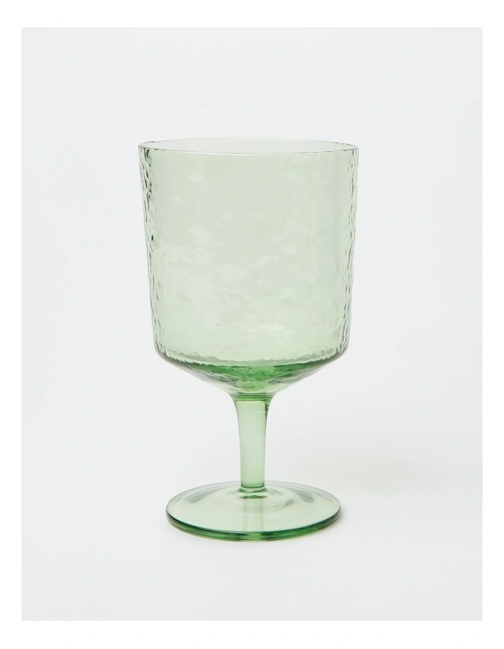 Crackle Wine Glass Set of 4 in Green