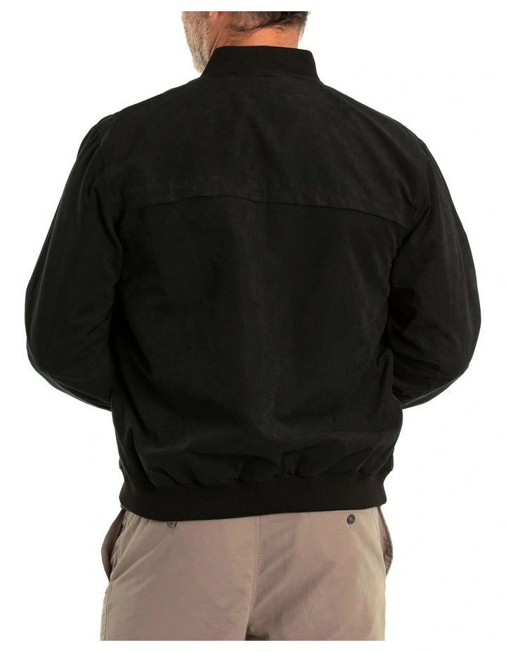 Microfibre Bomber Jacket in Black