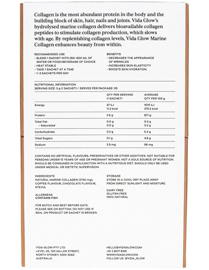 Mocha Natural Marine Collagen Powder