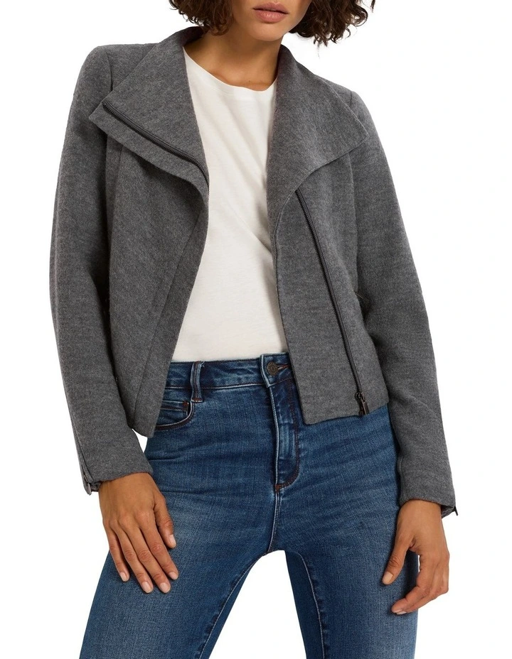 Lani Felted Wool Jacket in Ashes Melange