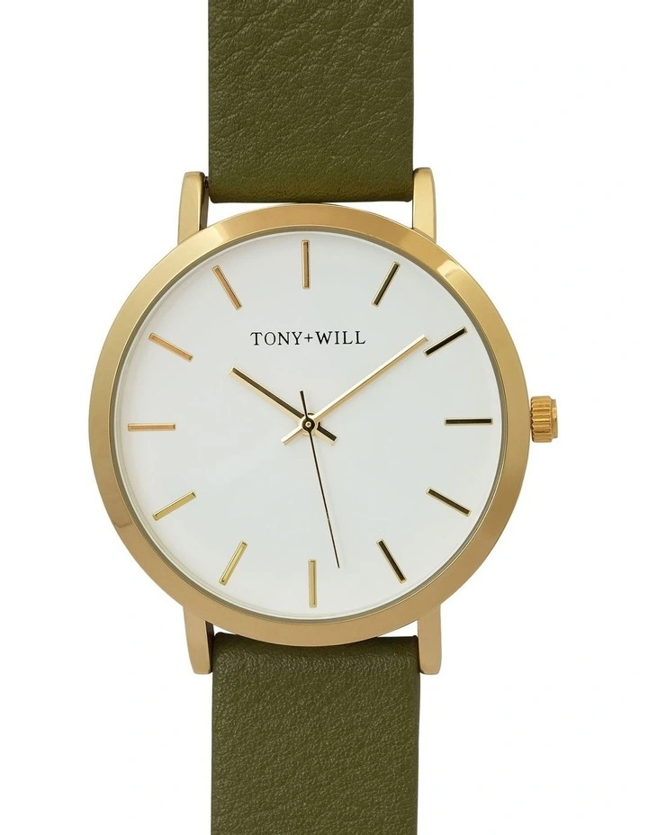 Classic Watch in Gold/White/Khaki