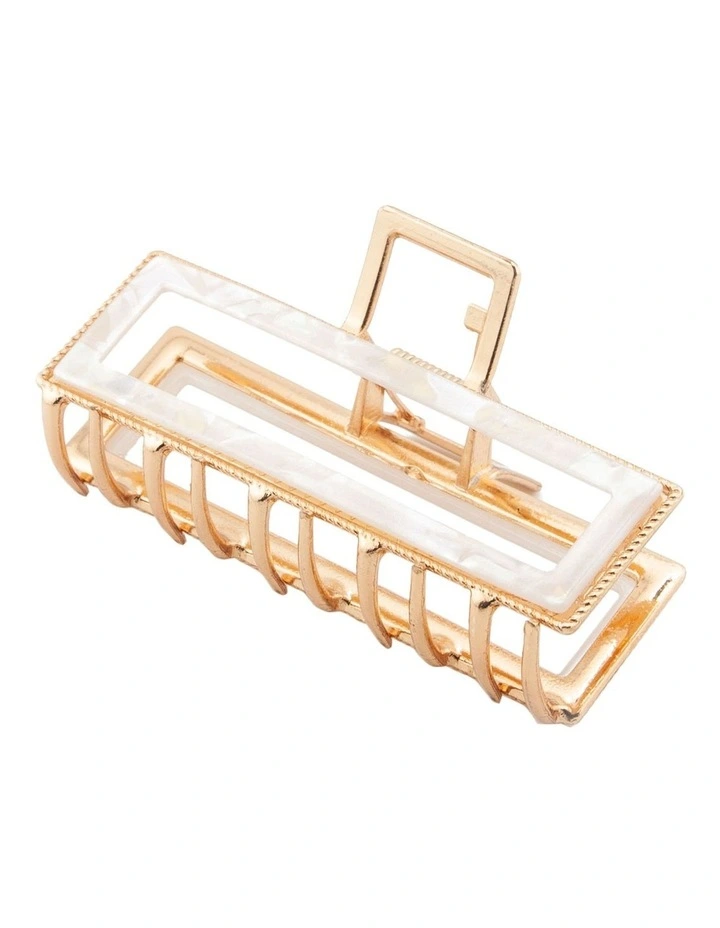 Rectangular Hair Clip in Gold