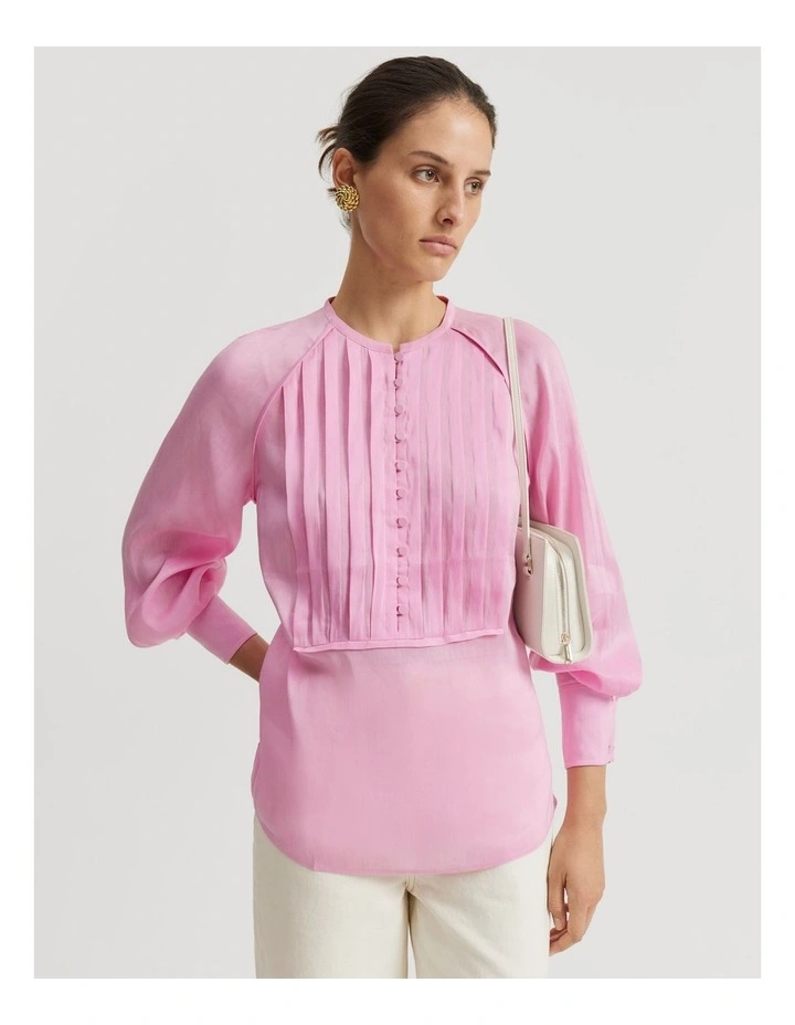 Fluid Long Sleeve Popover in Rosetta