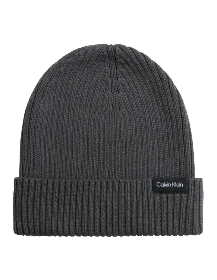 Classic Cotton Rib Beanie in Grey