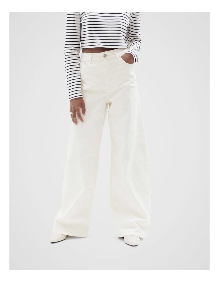 Wide Leg Jean in Ecru