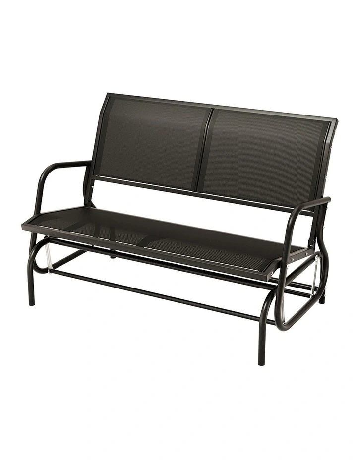 2-Seater Rocking Garden Bench in Black