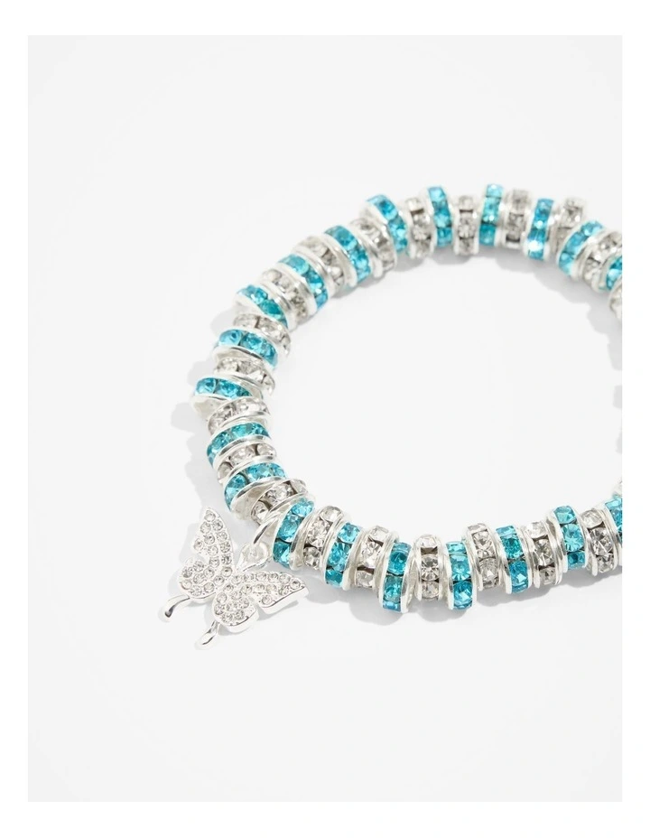 Crystal Charm Bracelet in Soft Blue