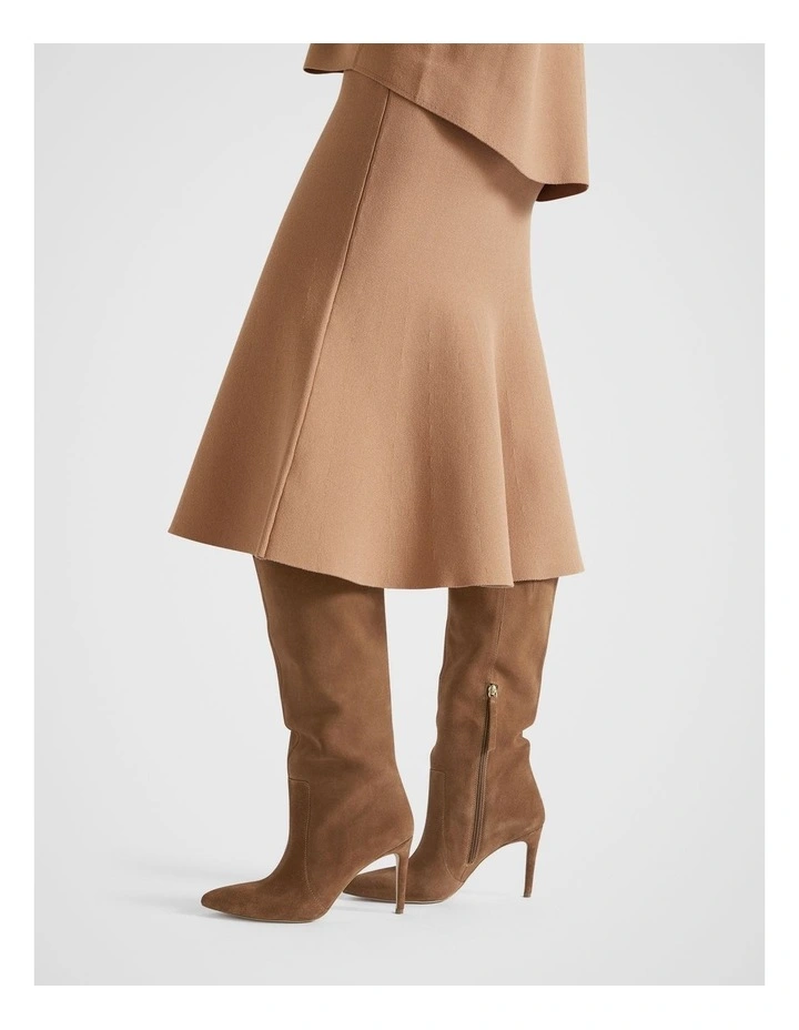 Shae High Leg Boot in Tan Suede