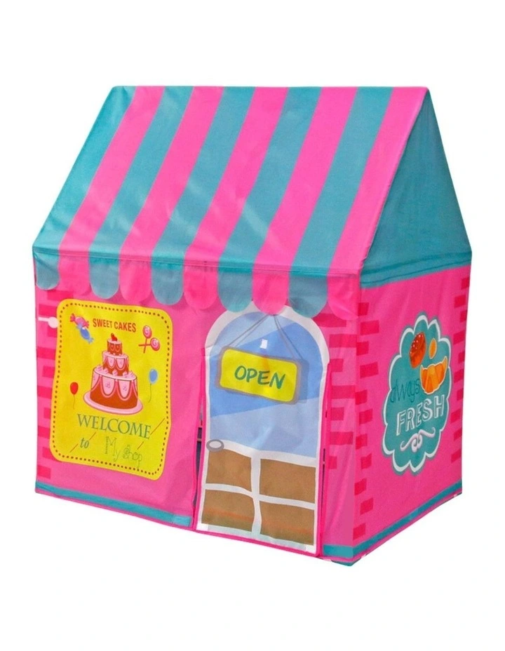 Kids Play Tent Dessert House Toys Rolling Shutter Door Playhouse in Pink