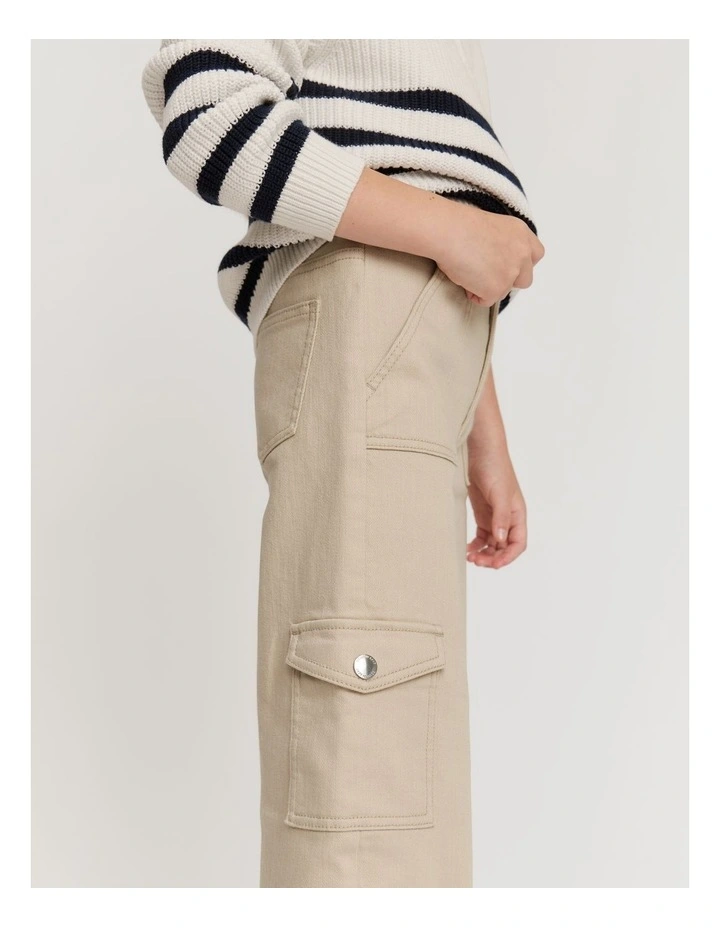 Denim Cargo Pant in Sand
