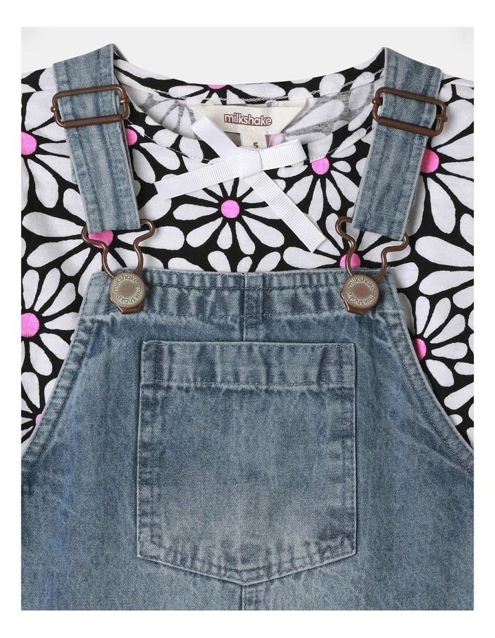 Daisy Pinafore with Tee (3-8 Years) in Denim
