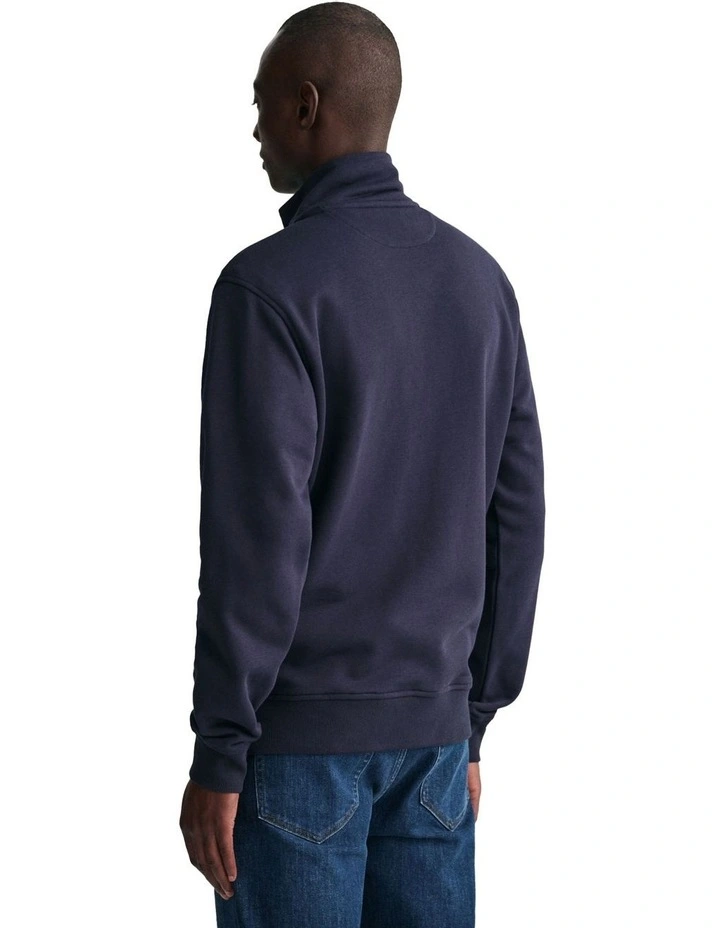 Retro Crest Half Zip in Evening Blue