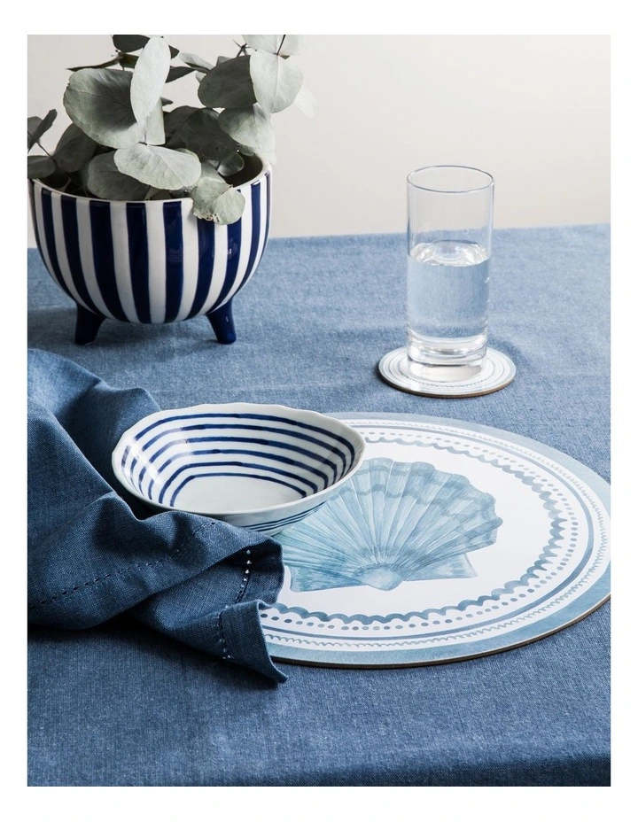 Scallop Round Placemat Set Of 4 Blue