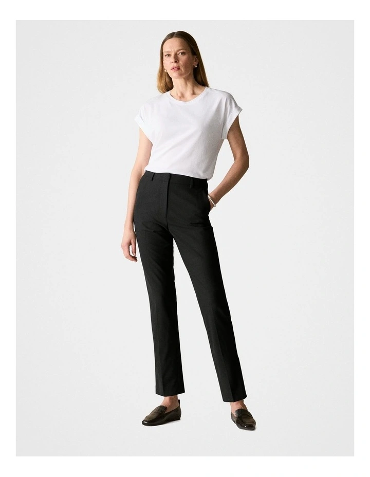 Pima Cotton Cuff Sleeve T-shirt in White