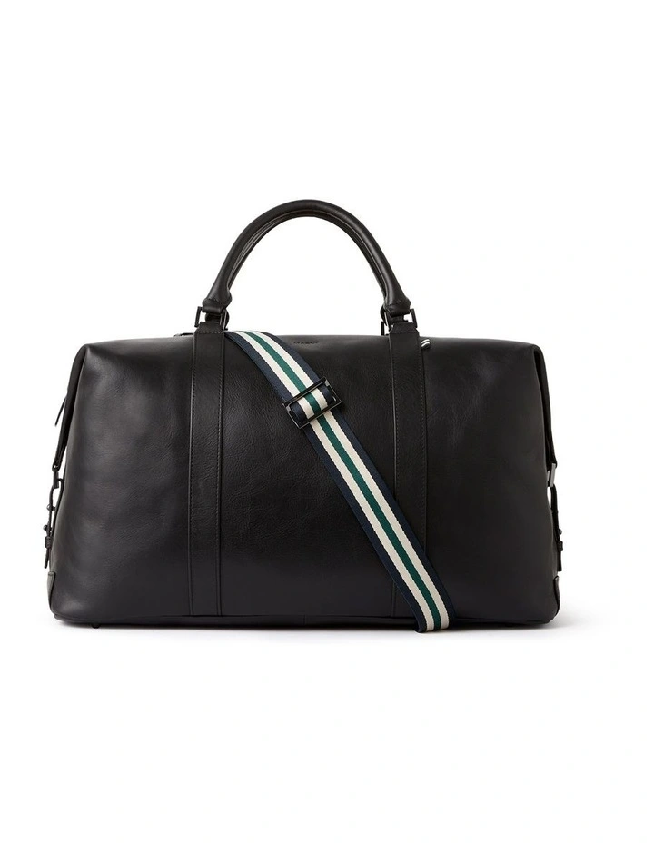 Russell Leather Holdall in Black