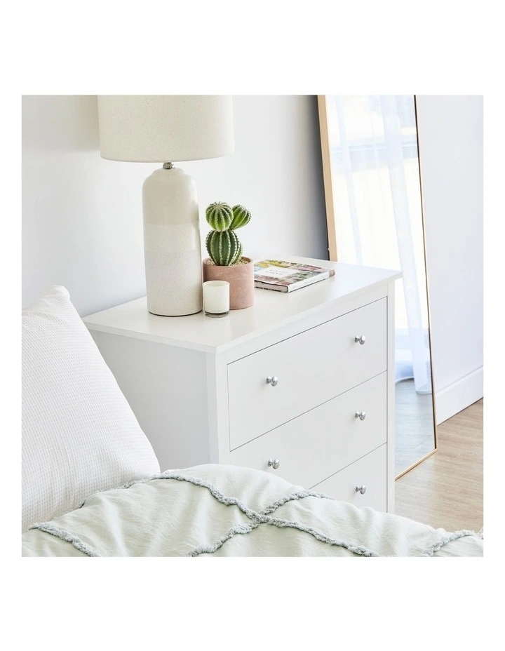 Gemini Chest of 3 Drawers 80cm in White