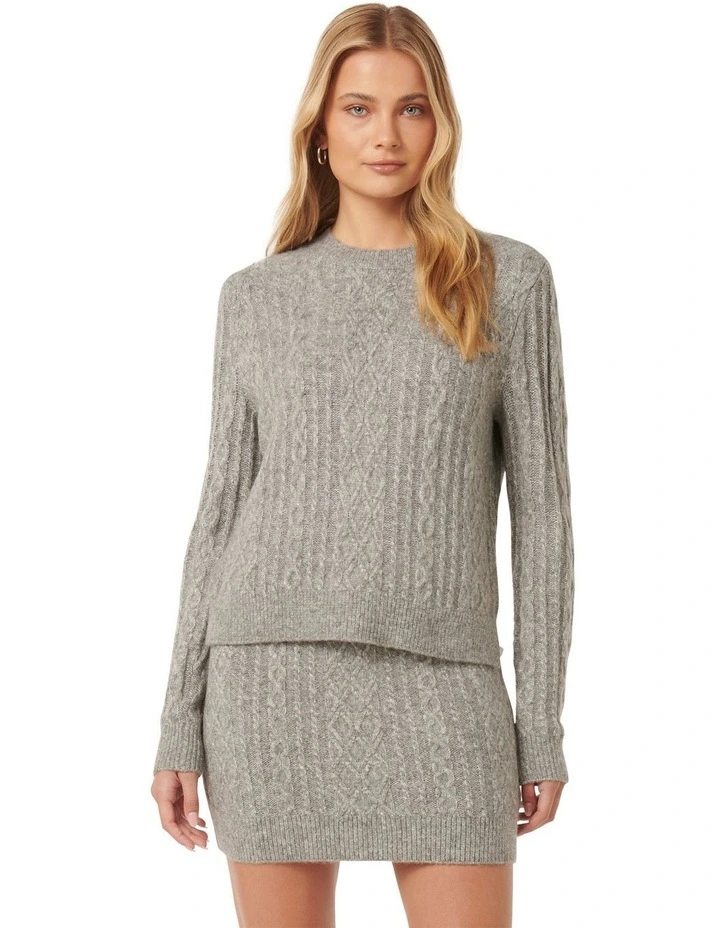 Rosie Cable Co Ord Jumper in Grey