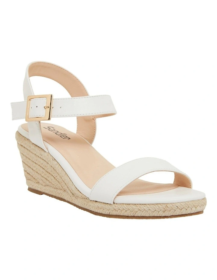Annie White Smooth Sandals