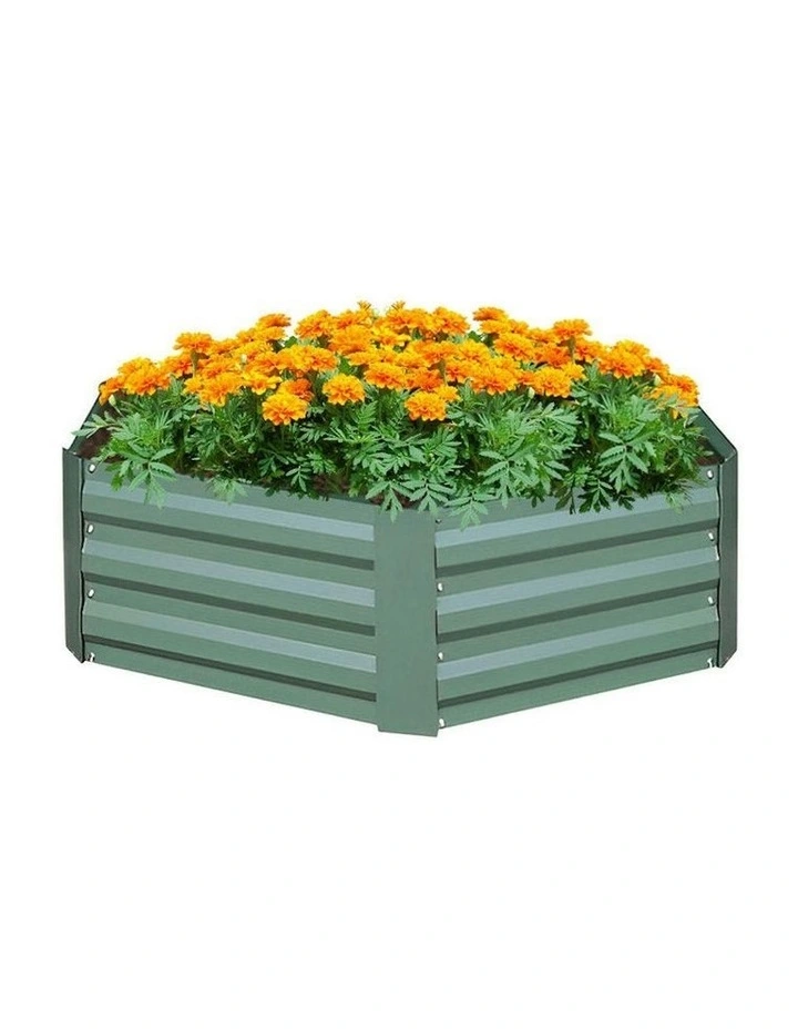 Hexagon Shape Outdoor Planter Box 60cm in Green