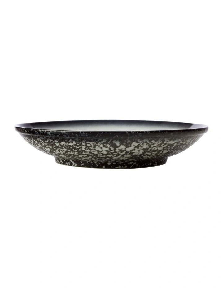 Caviar 25cm Footed Bowl Granite in Black