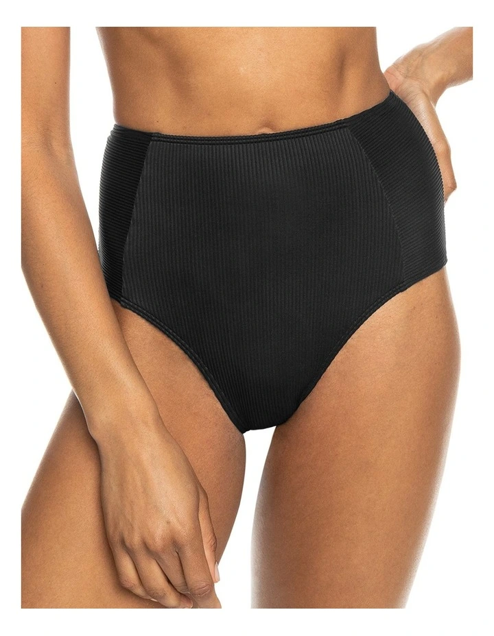 Rib Love The Oahu High Waist Bikini Bottoms in Anthracite