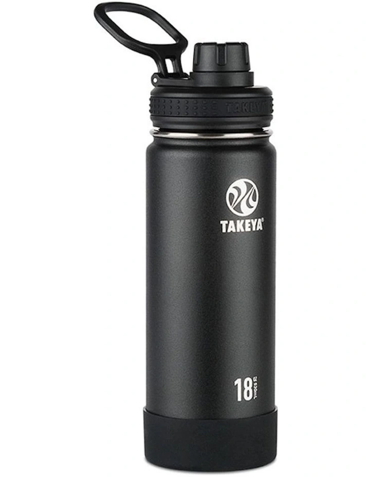 Actives Insulated Steel Bottle with Spout Lid 530ml in Onyx