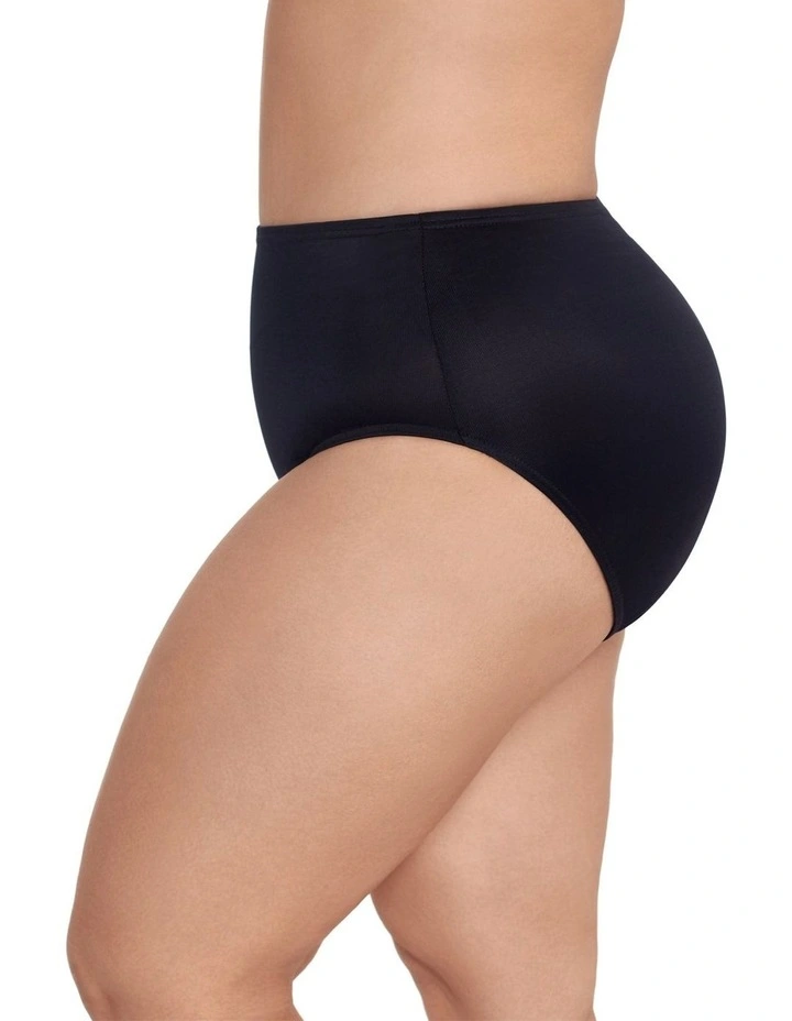 Full Coverage Shaping Bikini Bottoms PLUS in Black