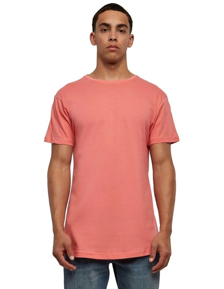Shaped Long Tee in Coral