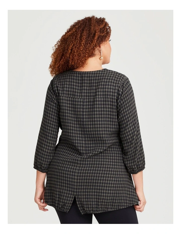 Natural Erba Check Tunic in Check