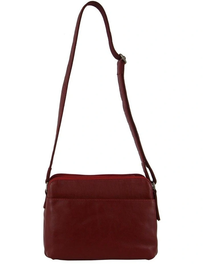 Nappa Leather Cross-Body Bag in Cherry