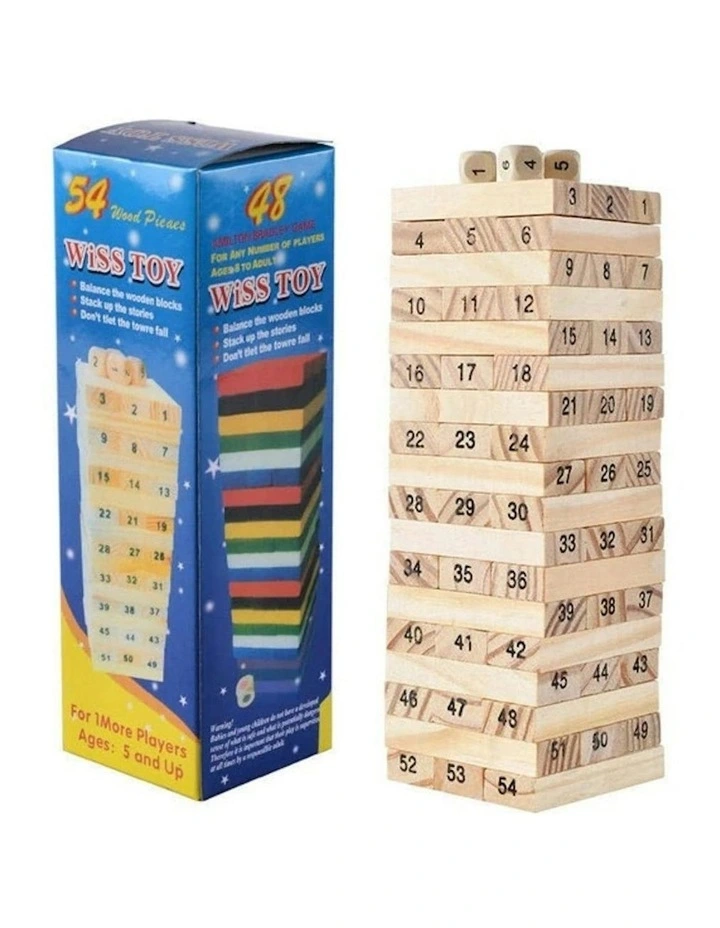 Wooden Blocks Stacking Tower