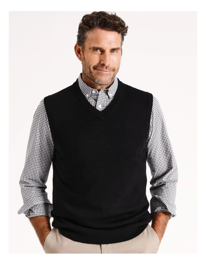 Australian Merino Vest Knit in Black