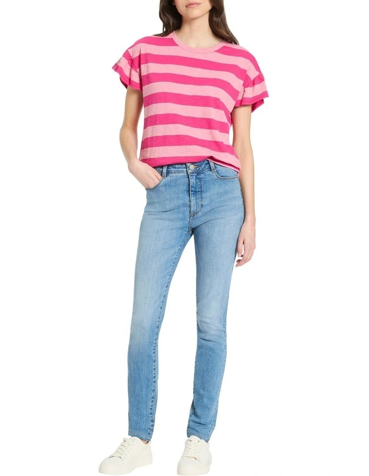 Lucinda Stripe Tee in Pink