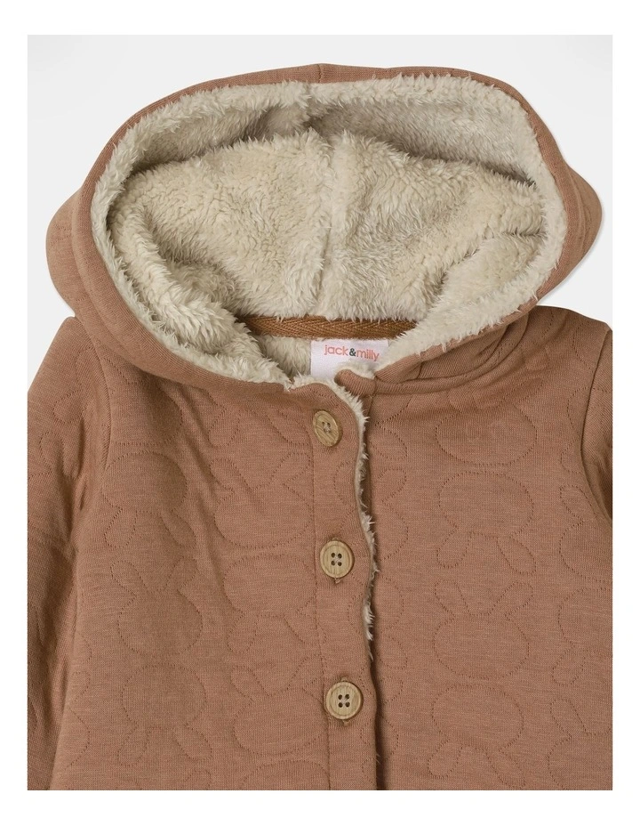 Dylan Bunny Quilted Jacket In Brown
