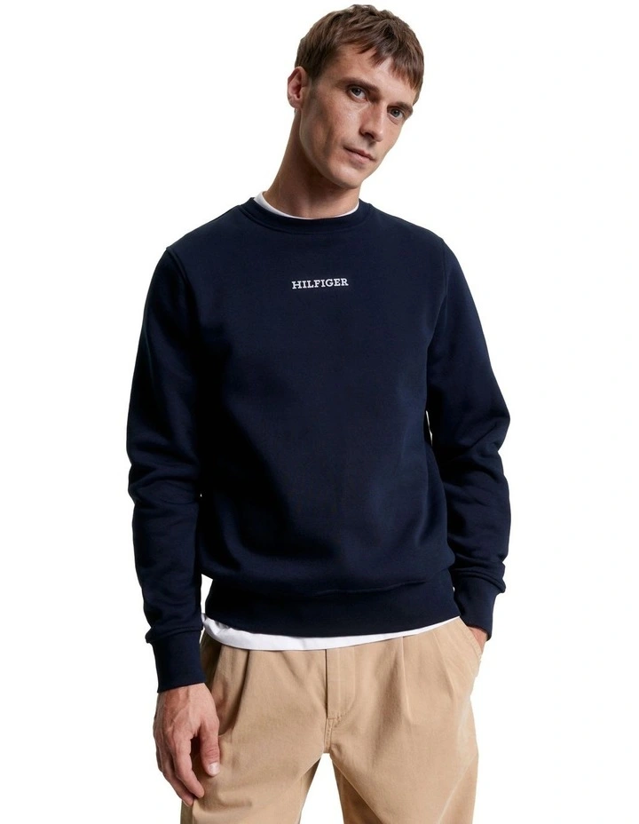 Hilfiger Monotype Flex Fleece Sweatshirt in Blue