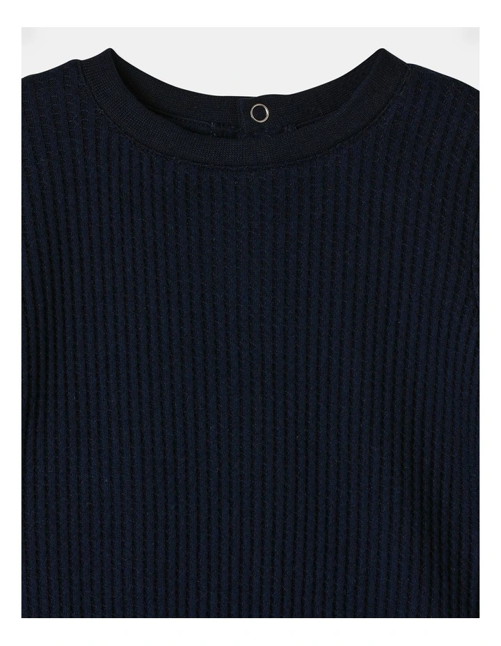 Waffle Pyjama Set in Navy