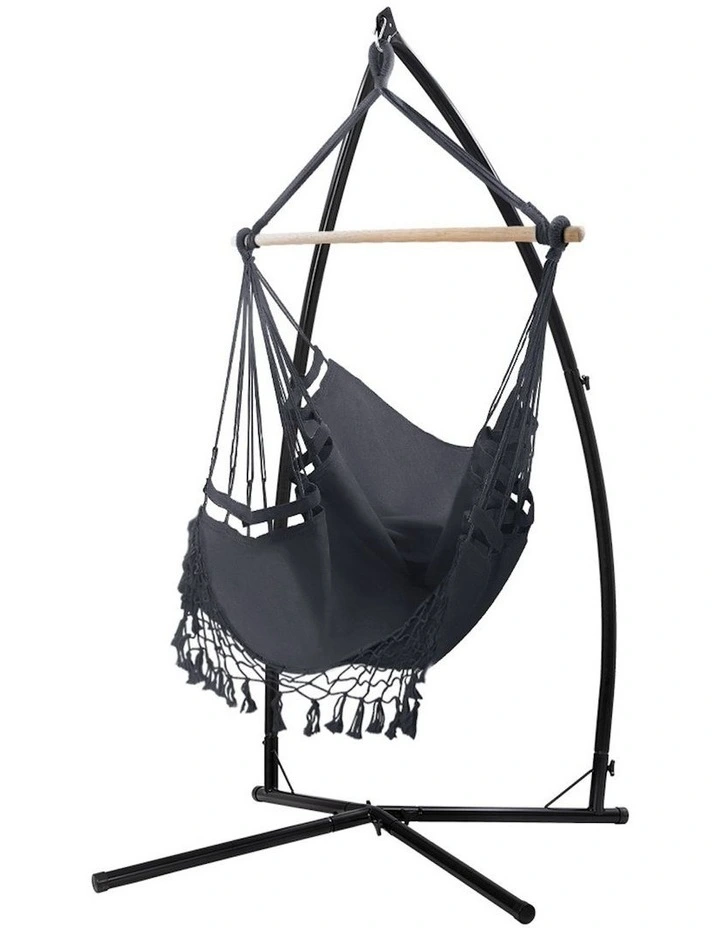 Hanging Hammock Chair Set in Grey