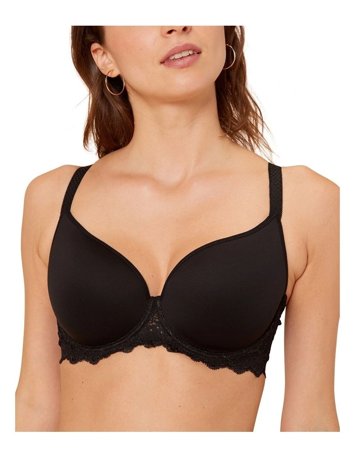 Caresse 3D Plunge Contour Bra in Black