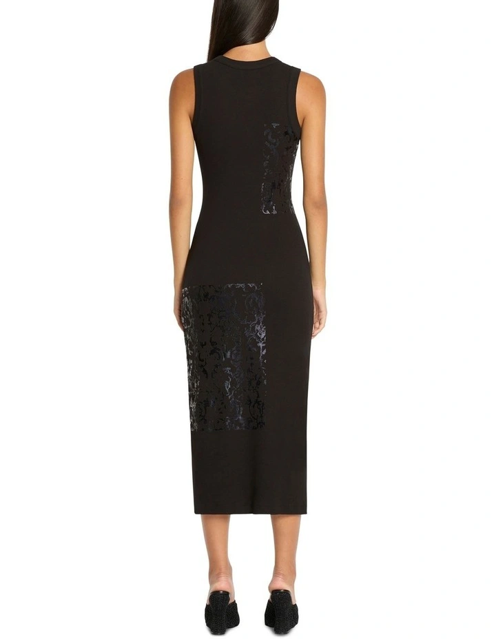 Faded Dreams Rib Dress in Black