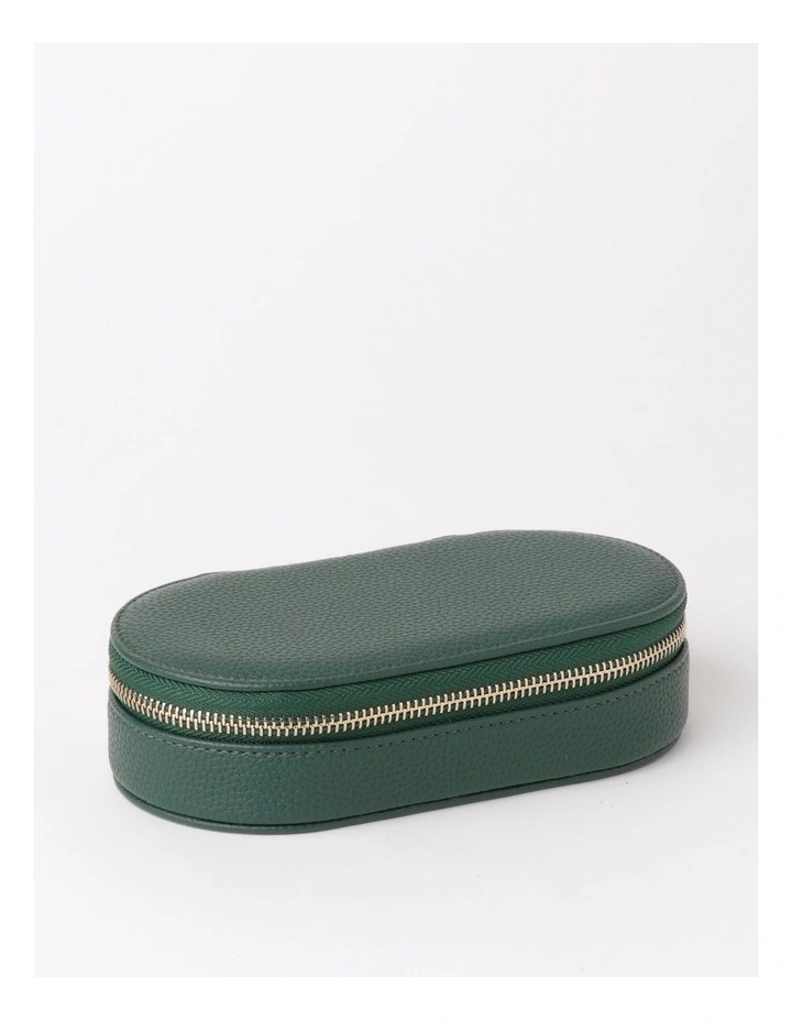 Flat Oval Jewellery Case in Green