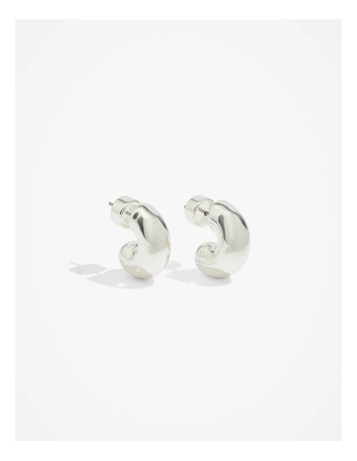 Small Round Hoop Earring in Silver